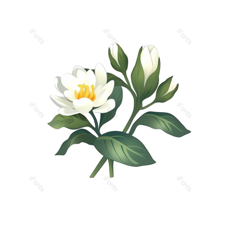 白色背景图片,白色的花元素,PNG,免抠素材